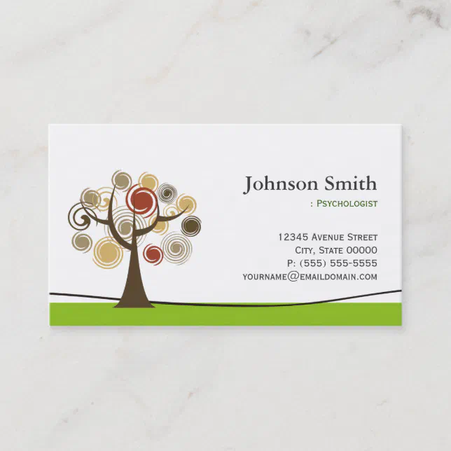 Psychologist - Elegant Tree Of Life Symbol Business Card 