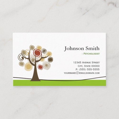 Psychologist - Elegant Tree of Life Symbol Business Cards