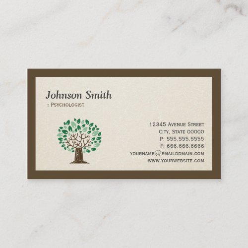 Psychologist - Elegant Tree Symbol Business Card Templates