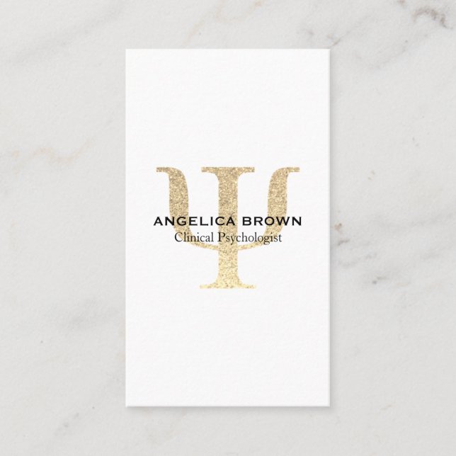 Psychologist Faux Glitter Psi Symbol Business Card (Front)