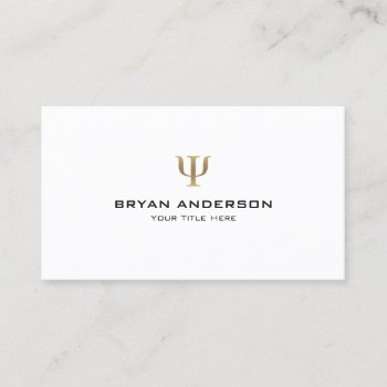 Psychologist Faux Gold Psi Symbol Business Card by istanbuldesign at Zazzle
