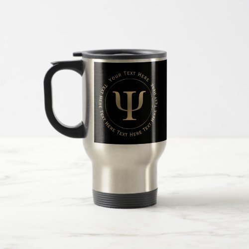 Psychologist Gold Psi Symbol Travel Mug