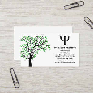 Psychologist Green Tree Business Card