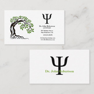 Psychologist Green Tree Business Card