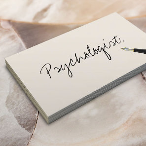 Psychologist Handwritten Typography Minimalist Business Card