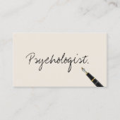Psychologist Handwritten Typography Minimalist Business Card (Front)