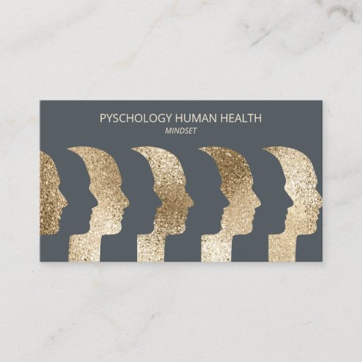 Customizable Psychologist Human Faces Mindset Sophisticated Business Card