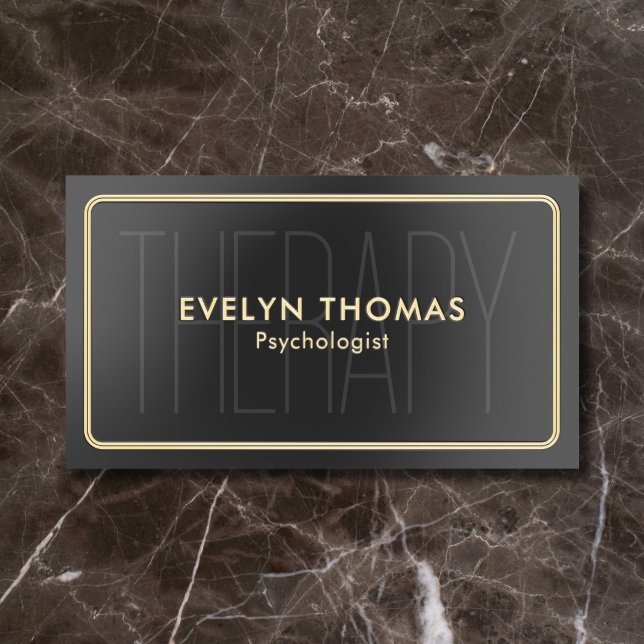Psychologist Luxury Minimal QR Code Black Foil Business Cards (Creator Uploaded)