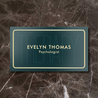 Psychologist Luxury Minimal QR Code Teal Foil Business Cards