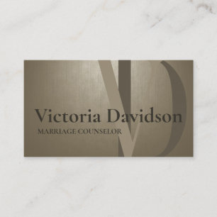 Psychologist Marriage Counselor Bold Initials Business Card