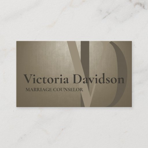 Customizable Simple Plain Sepia Pearl Custom Monogram Card Business Cards