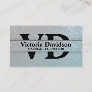 Psychologist Marriage Counselor Bold Initials Business Card