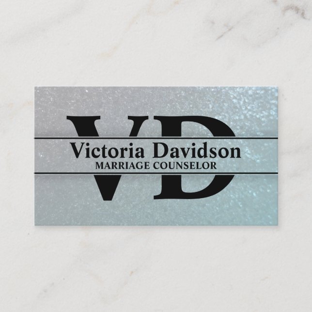Psychologist Marriage Counselor Bold Initials Business Card (Front)