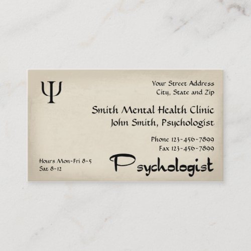 Psychologist Mental Health Business Card