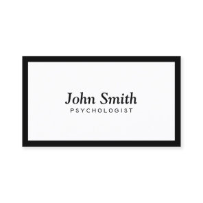Psychologist Minimalist Black Border Business Card
