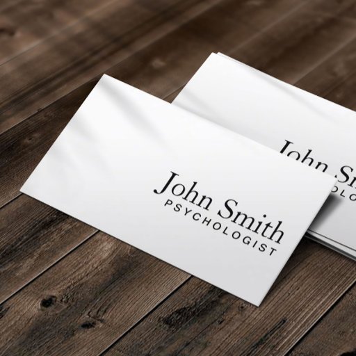 Customizable Psychologist Minimalist Plain White Business Card