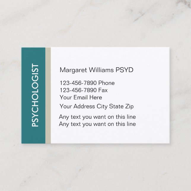 Psychologist Modern Design Business Card (Front)