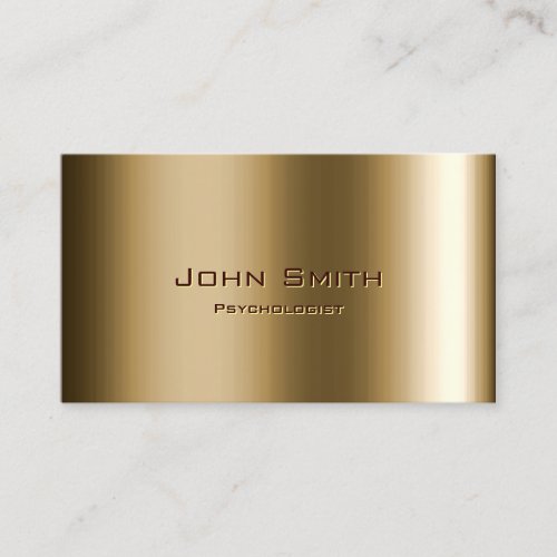Psychologist Modern Gold Metal Bronze  Business Card
