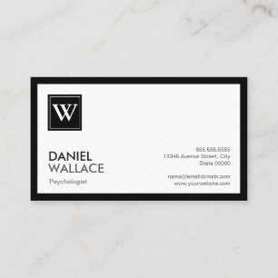 Psychologist - Modern Grid Monogram Business Card