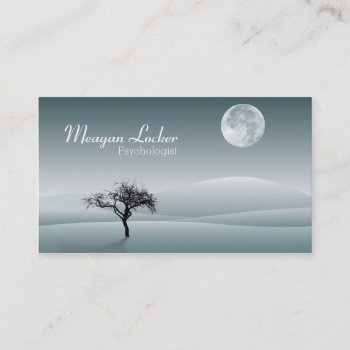 Psychologist - Moon And Solitude Tree Business Card by cardbox at Zazzle