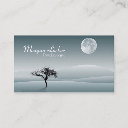 Psychologist - Moon And Solitude Tree Business Card