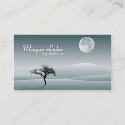 Psychologist _ Moon and Solitude Tree Business Card