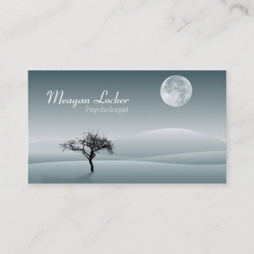 Customizable Psychologist - Moon and Solitude Tree Business Card