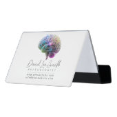 Psychologist / Neurologist Minimalist Desk Business Card Holder (Angled Back)