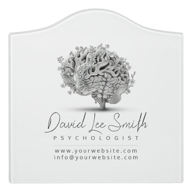 Psychologist / Neurologist Minimalist Door Sign (Large Crest Front)