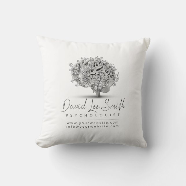 Psychologist / Neurologist Minimalist Throw Pillow (Front)