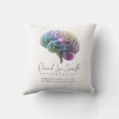 Psychologist / Neurologist Minimalist Throw Pillow (Back)