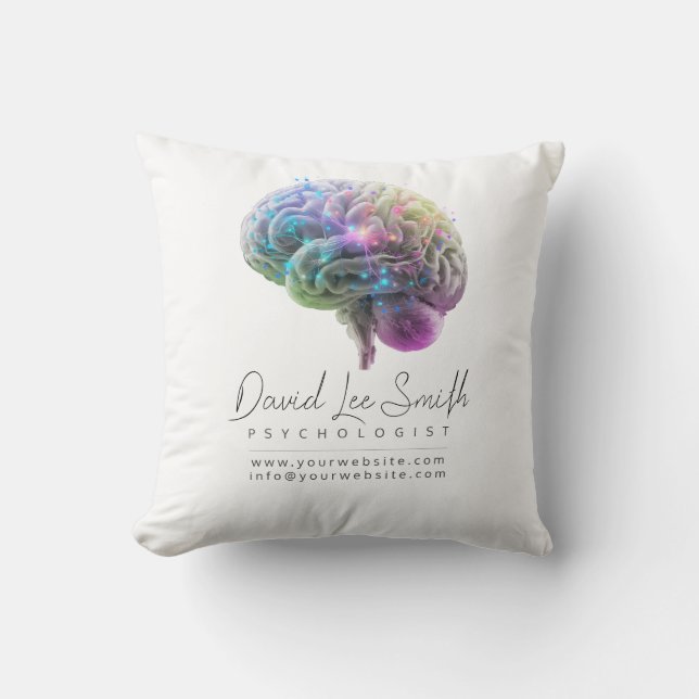 Psychologist / Neurologist Minimalist Throw Pillow (Front)