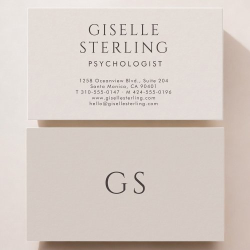 Psychologist Neutral Modern Business Card