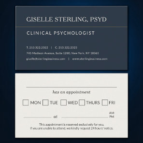 Psychologist Office Appointment Reminder Business Card