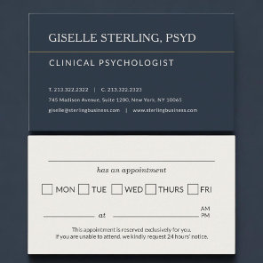 Psychologist Office Appointment Reminder Card
