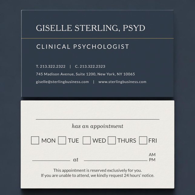 Psychologist Office Appointment Reminder Card (Creator Uploaded)