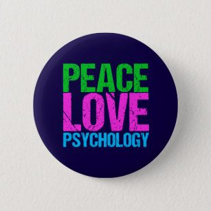 Psychologist Peace Love Psychology Pinback Button