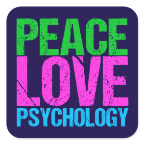 Psychologist Peace Love Psychology Square Sticker