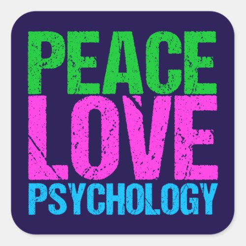 Psychologist Peace Love Psychology Square Sticker