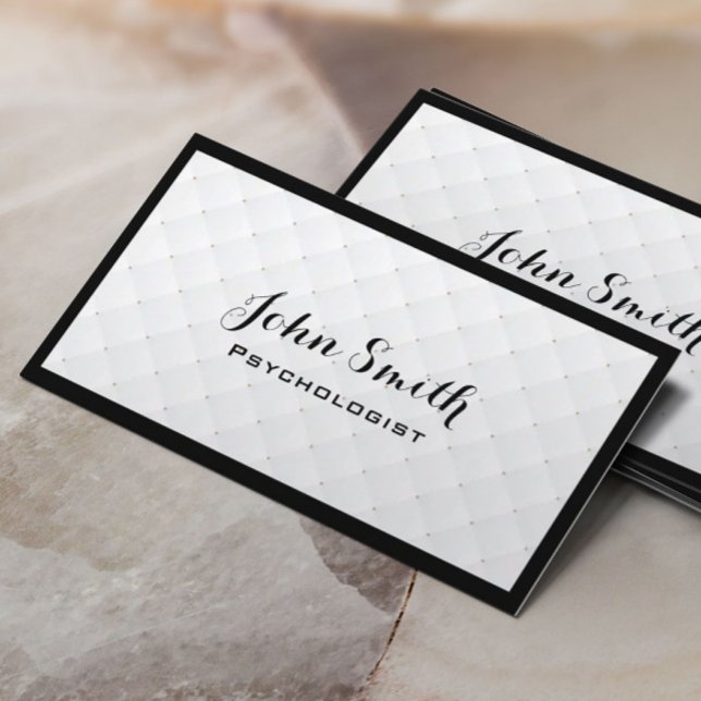 Psychologist Pearl Quilt Minimalist Framed Business Card (Creator Uploaded)