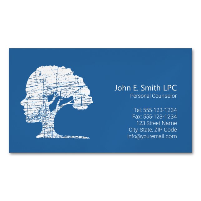 Psychologist Personal Counselor, Therapist Business Card Magnet (Front)