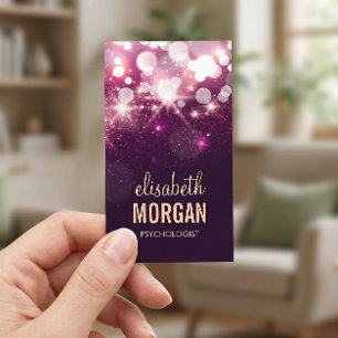 Psychologist - Pink Glitter Sparkles Business Card