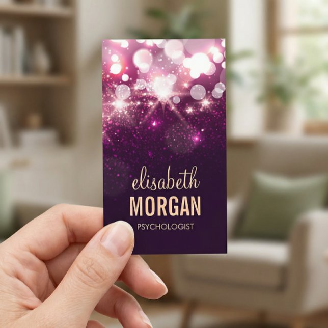 Psychologist - Pink Glitter Sparkles Business Card (Creator Uploaded)
