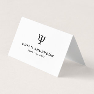 Psychologist Psi Symbol Folded Business Card