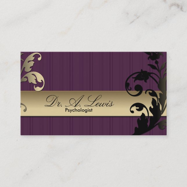 Psychologist & Psychiatrist Business Card - Floral (Front)