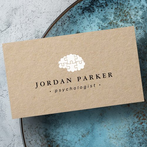 Psychologist psychiatrist counselor Kraft paper Business Card