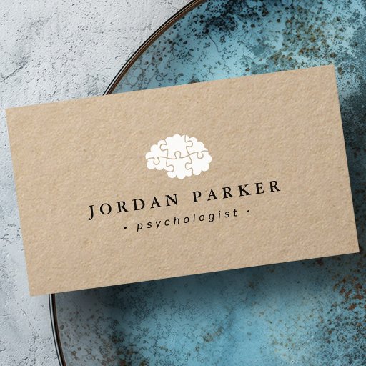 Customizable Psychologist psychiatrist counselor Kraft paper Business Card