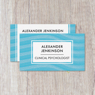 Psychologist Psychiatrist Therapist Zen Blue Waves Business Card