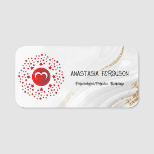Psychologist Psychic Minimalist Logo Typography Name Tag