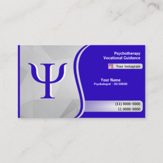 Psychologist Psychology Blue Logo Gradient Gray Business Card
